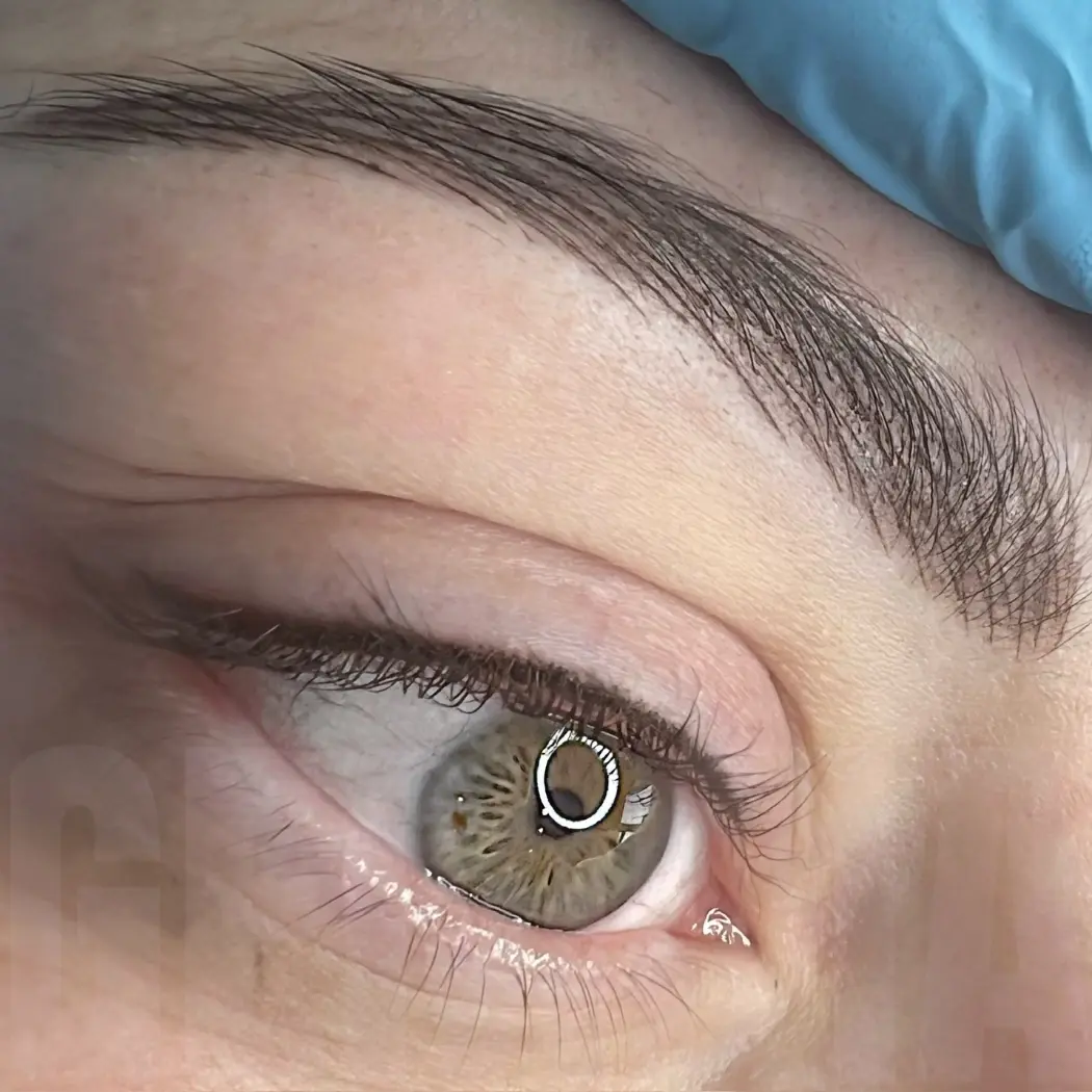 Permanent ombré eyebrows on a client