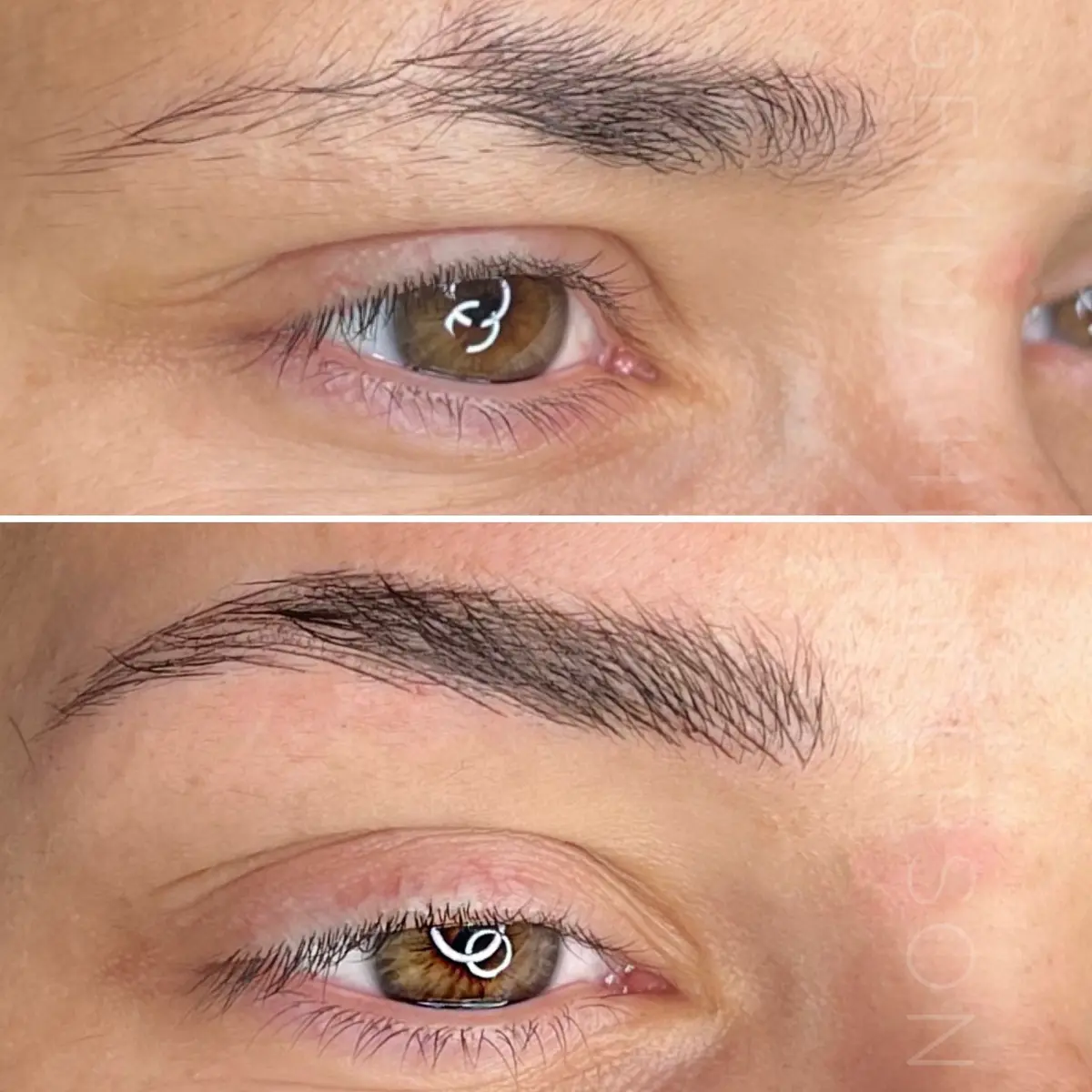 Lash line enhancement before and after, Gemma Henderson PMU, Newton Abbot